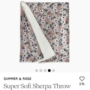 Summer & Rose Cream Sherpa Throw Blanket